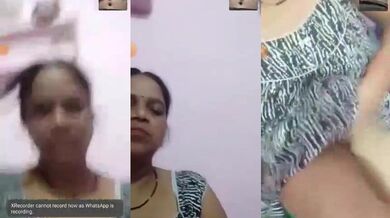 Desi Indian granny shows her pussy in whatsapp video call
