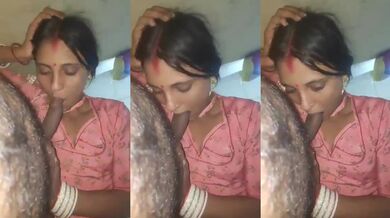 Sanskari rajasthani wife sucks big cock