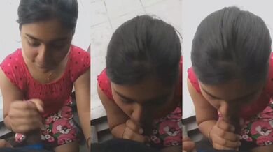Young Indian girl blowjob skills in sucking mms!
