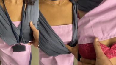 Young tamil office girl boobs pressing mms