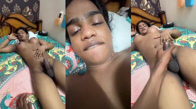 Tamil shemale showing erect cock in porn video