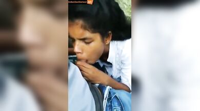 Hot kannada college girl sucking black cock outdoor