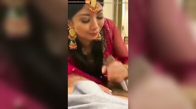 Punjabi bhabhi sucking big cock of her husband