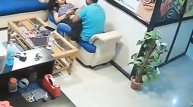 Boss and Bhabhi romance caught in office CCTV